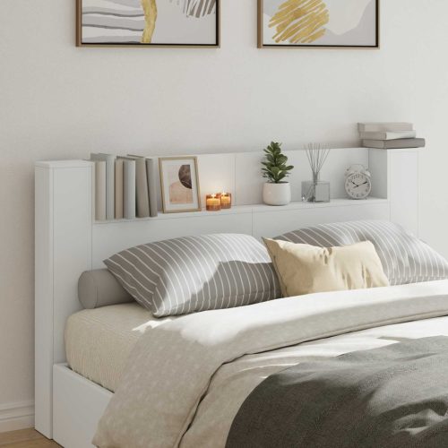  LED-es Fejtámla Szekrény Fehér 180 x 16,5 x 103,5 cm Faanyag