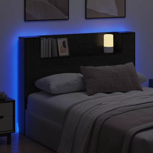  LED-es Fejtámla Szekrény Fekete tölgy 140 x 16,5 x 103,5 cm