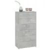  6-fiókos betonszürke szerelt fa tálalószekrény 50 x 34 x 96 cm