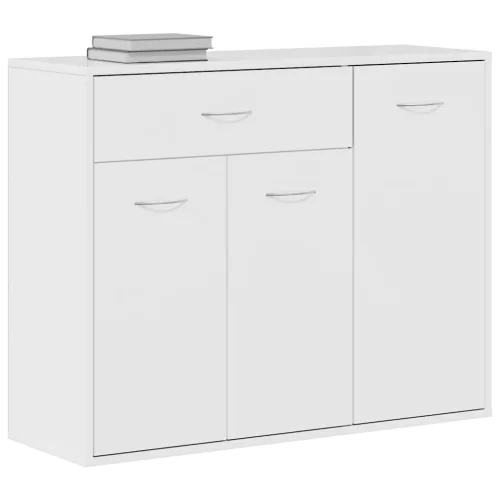  magasfényű fehér szerelt fa tálalószekrény 88 x 30 x 70 cm