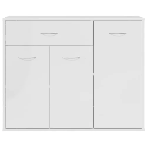  magasfényű fehér szerelt fa tálalószekrény 88 x 30 x 70 cm