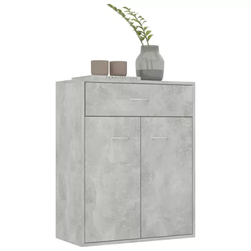  betonszürke szerelt fa tálalószekrény 60 x 30 x 75 cm