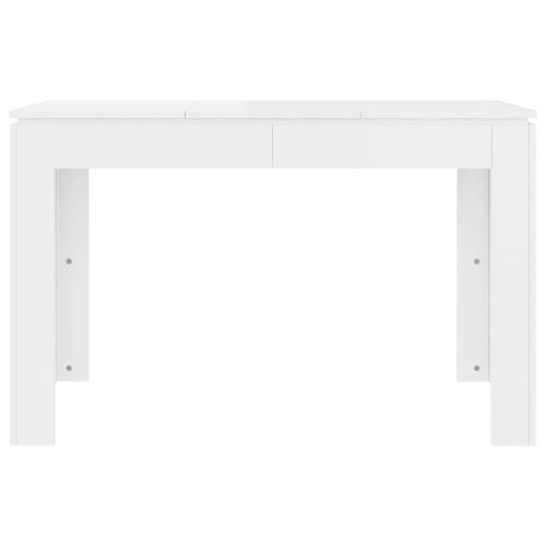  magasfényű fehér szerelt fa étkezőasztal 120 x 60 x 76 cm