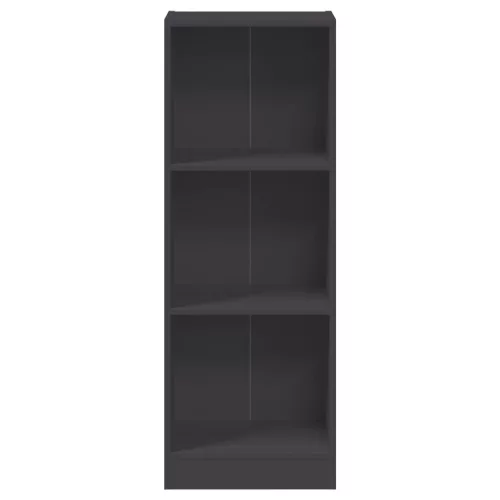  3 szintes szürke szerelt fa könyvszekrény 40 x 24 x 109 cm