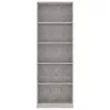  5-szintes betonszürke szerelt fa könyvszekrény 60 x 24 x 175 cm
