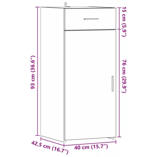  Tárolószekrény fiókkal Öreg fa 40 x 42,5 x 93 cm Mérnöki fa