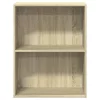  2-szintes sonoma színű forgácslap könyvszekrény 60x30x76,5 cm