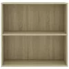  sonoma tölgy színű szerelt fa könyvszekrény 80x30x76,5 cm