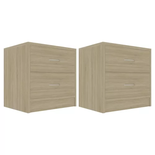  2 db sonoma tölgy színű szerelt fa éjjeliszekrény 40x30x40 cm