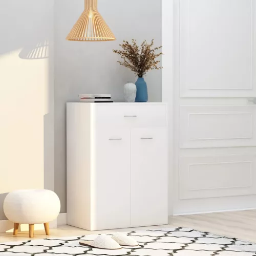  fehér szerelt fa cipősszekrény 60 x 35 x 84 cm