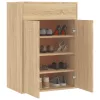  sonoma tölgy színű szerelt fa cipősszekrény 60 x 35 x 84 cm