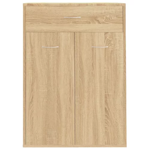  sonoma tölgy színű szerelt fa cipősszekrény 60 x 35 x 84 cm