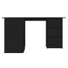  fekete szerelt fa sarok íróasztal 145 x 100 x 76 cm