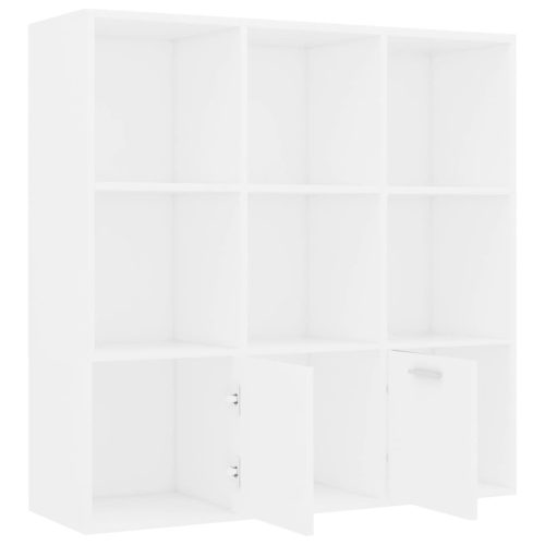  fehér szerelt fa könyvszekrény 98 x 30 x 98 cm