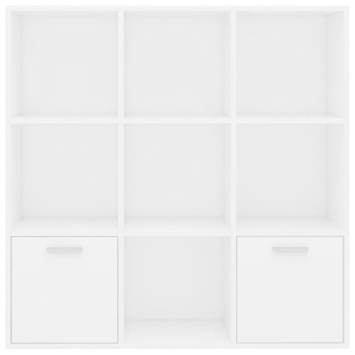  fehér szerelt fa könyvszekrény 98 x 30 x 98 cm