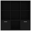 fekete szerelt fa könyvszekrény 98 x 30 x 98 cm