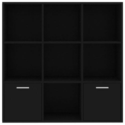  fekete szerelt fa könyvszekrény 98 x 30 x 98 cm