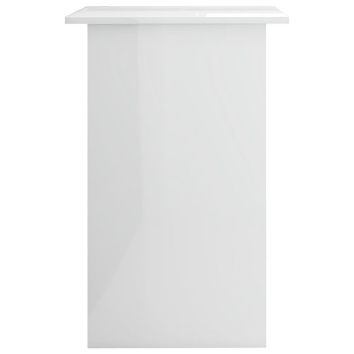  magasfényű fehér szerelt fa íróasztal 90 x 50 x 74 cm