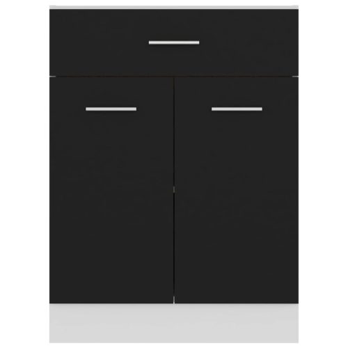  “Lyon” fekete szerelt fa fiókos alsószekrény 60 x 46 x 81,5 cm