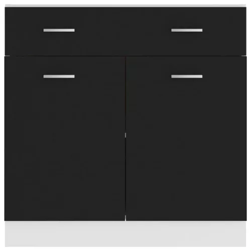  “Lyon” fekete szerelt fa fiókos alsószekrény 80 x 46 x 81,5 cm