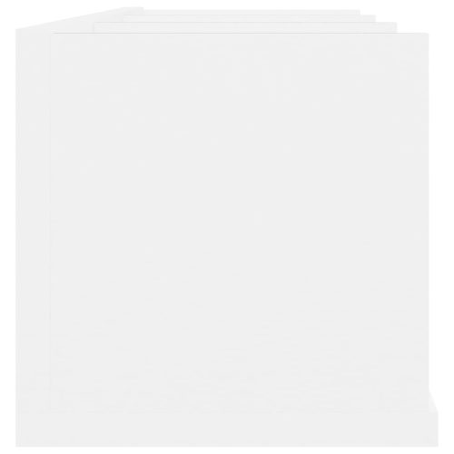  fehér szerelt fa CD-tartó fali polc 75 x 18 x 18 cm