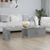  betonszürke szerelt fa dohányzóasztal 150 x 50 x 35 cm