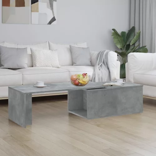  betonszürke szerelt fa dohányzóasztal 150 x 50 x 35 cm
