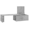 betonszürke szerelt fa dohányzóasztal 150 x 50 x 35 cm