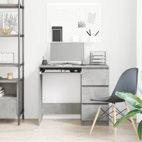  betonszürke szerelt fa íróasztal 90 x 45 x 76 cm