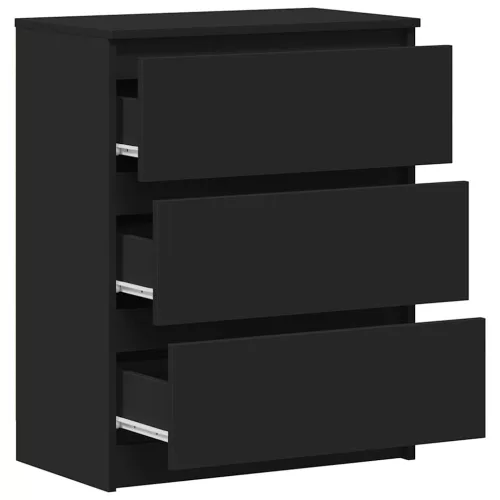  fekete szerelt fa tálalószekrény 60 x 35 x 76 cm