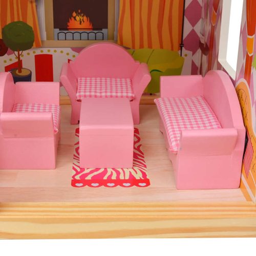  3 emeletes, fa babaház 60x30x90 cm