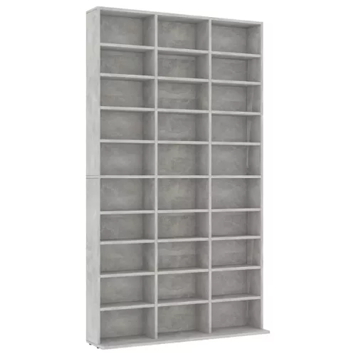  betonszürke szerelt fa CD-szekrény 102 x 16 x 177,5 cm