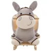  szürke plüss hintaszamár háttámlával 60 x 32 x 55 cm