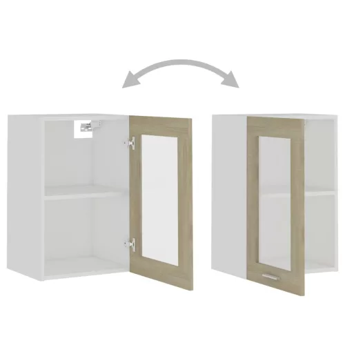  “Lyon” sonoma tölgy szerelt fa függő üvegszekrény 40x31x60 cm