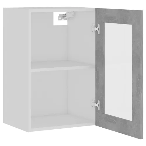  “Lyon” betonszürke szerelt fa függő üvegszekrény