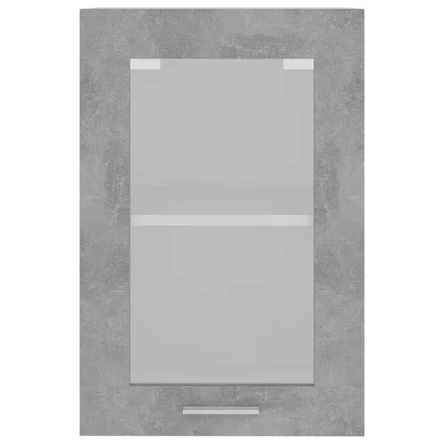  “Lyon” betonszürke szerelt fa függő üvegszekrény