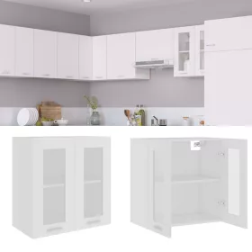    “Lyon” fehér szerelt fa függő üvegszekrény 60 x 31 x 60 cm