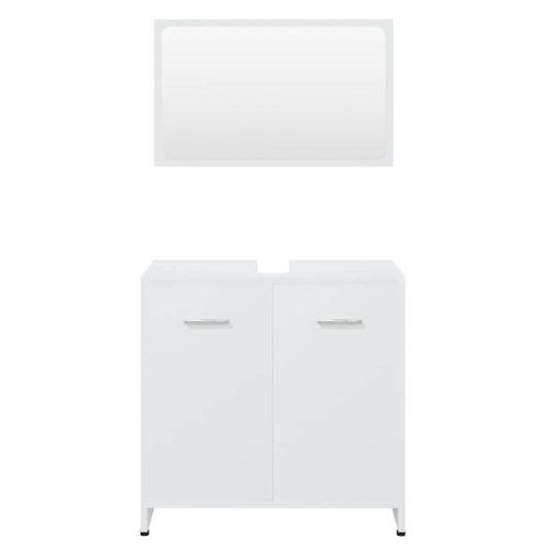  fehér szerelt fa fürdőszobai bútorszett