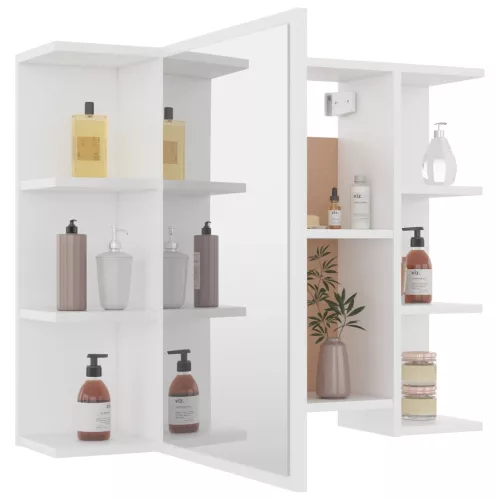  fehér szerelt fa fürdőszobai tükör 80 x 20,5 x 64 cm