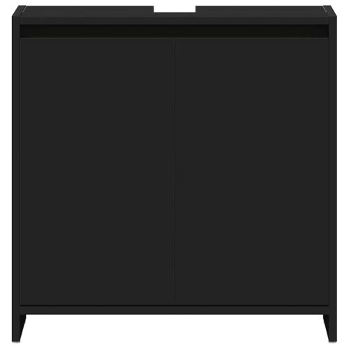  fekete szerelt fa fürdőszobaszekrény 60 x 33 x 61 cm