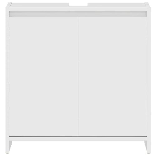  magasfényű fehér szerelt fa fürdőszobaszekrény 60 x 33 x 61 cm