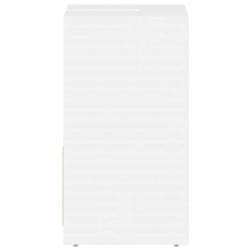  magasfényű fehér szerelt fa fürdőszobaszekrény 60 x 33 x 61 cm