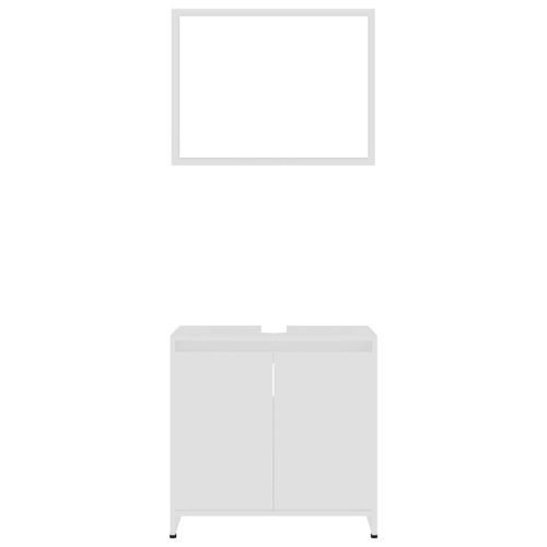  fehér szerelt fa fürdőszobai bútorszett