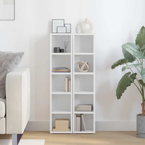  2 db fehér forgácslap CD-tartó szekrény 21 x 16 x 93,5 cm