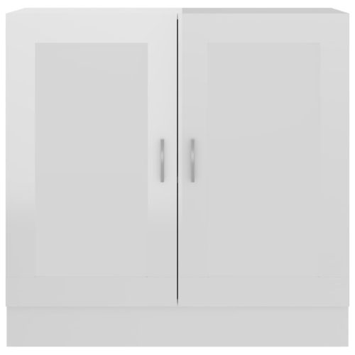  magasfényű fehér szerelt fa könyvszekrény 82,5 x 30,5 x 80 cm