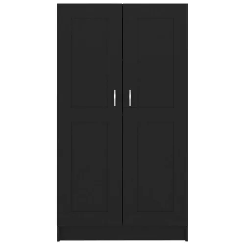  fekete szerelt fa könyvszekrény 82,5 x 30,5 x 150 cm