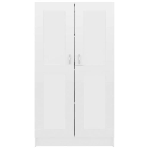  magasfényű fehér szerelt fa könyvszekrény 82,5 x 30,5 x 150 cm