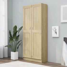    sonoma tölgy színű szerelt fa könyvszekrény 82,5x30,5x185,5 cm