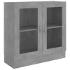 betonszürke szerelt fa vitrinszekrény 82,5 x 30,5 x 80 cm