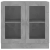  betonszürke szerelt fa vitrinszekrény 82,5 x 30,5 x 80 cm